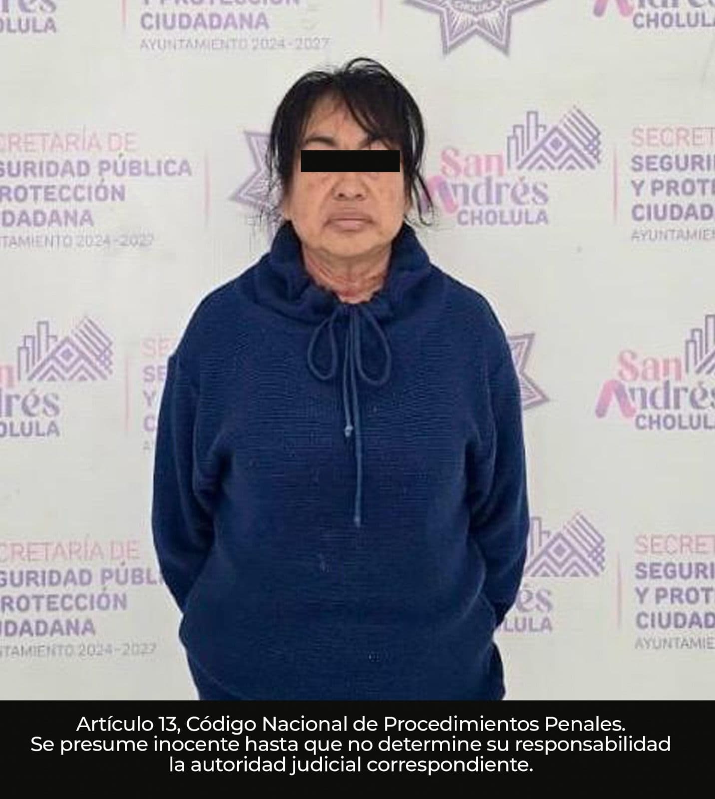 Detienen a mujer por presunto homicidio de su hijo en San Andrés Cholula.